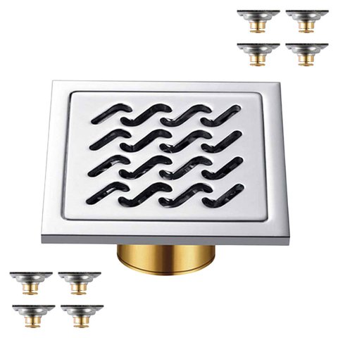 Ralo Inox 10x10 Kit 8 Uni Banheiro Lavabo Anti Odor Anti Inseto Casa Cozinha Lavandeira Resistente S