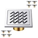 Ver imagem 1 de Ralo Inox 10x10 Kit 8 Uni Banheiro Lavabo Anti Odor Anti Inseto Casa Cozinha Lavandeira Resistente S
