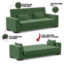 Ver imagem 6 de Sofá Cama 02 lugares Lisboa Suede Pés de Madeira - D’Rossi - Verde