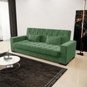 Ver imagem 2 de Sofá Cama 02 lugares Lisboa Suede Pés de Madeira - D’Rossi - Verde