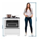 Ver imagem 6 de Balcão para Cooktop 4 Bocas Com 1 Gaveta e Espaço para Forno Branco New/Granito