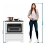 Balcão para Cooktop 4 Bocas Com 1 Gaveta e Espaço para Forno Branco New/Granito - 6