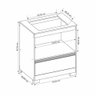 Balcão para Cooktop 4 Bocas Com 1 Gaveta e Espaço para Forno Branco New/Granito - 7
