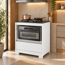 Ver imagem 1 de Balcão para Cooktop com 1 Gaveta e 1 Prateleira Branco - Notável Móveis