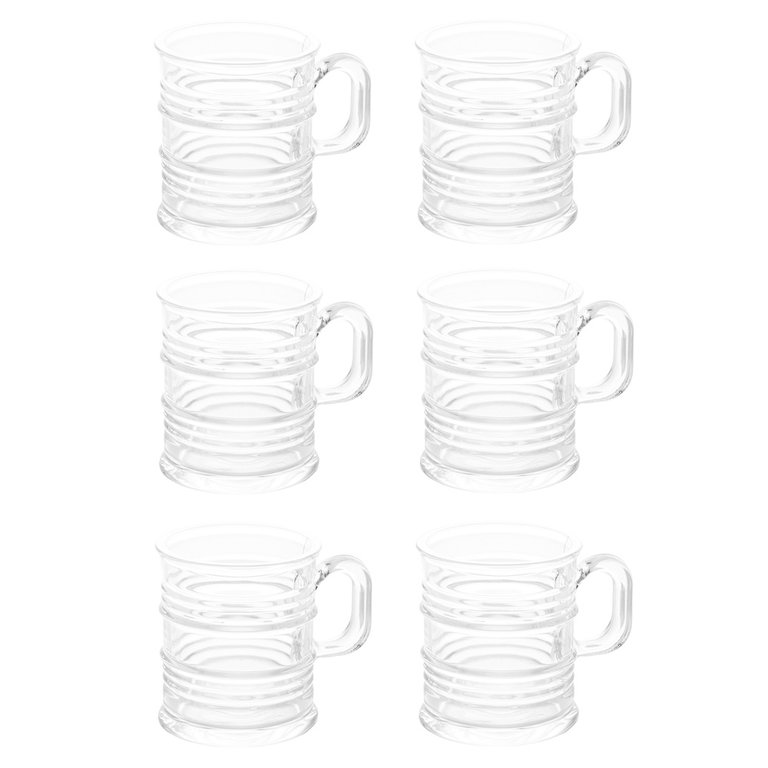 Cj 6 Canecas de Vidro Para Café Vintage Transparente 245ml Lyor Cj 6 Canecas de Vidro Para Café Vintage Transparente 245ml Lyor