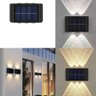 Luminária Arandela Solar Led para Parede Área Externa Jardim Garagem Led Branco 6 Fachos Impermeá - 4