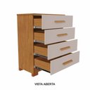 Ver imagem 5 de Cômoda 4 Gavetas Compacta 64cm Lídia Marrom/Cinamomo/Off White