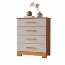 Ver imagem 2 de Cômoda 4 Gavetas Compacta 64cm Lídia Marrom/Cinamomo/Off White