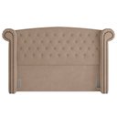 Ver imagem 2 de Kit Cabeceira Estofada Box Queen Valencia e Recamier Veneza 160 Cm Tca 941 - Veludo Bege