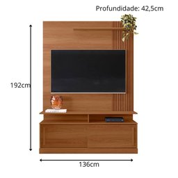 Painel Home Chicago com 2 Portas Tv até 60 Polegadas C/ Rodízios - Lukaliam Móveis - 2