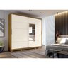 Guarda-Roupa Roupeiro Catar 2 Portas Deslizantes com Espelho - Nature/Off-White - 1