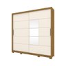 Guarda-Roupa Roupeiro Catar 2 Portas Deslizantes com Espelho - Nature/Off-White - 2
