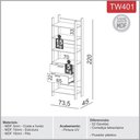 Ver imagem 2 de Closet 1 Torre 2 Gavetas Industrial Tw401 Freijó Preto Fosco Dalla Costa