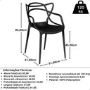 Ver imagem 2 de Kit 8 Cadeiras de Jantar Allegra Prática Empilhável - Preto