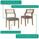 Ver imagem 5 de Mesa de Jantar Redonda Pitanga com 4 Cadeiras Estofadas Acai Linho Grafite Natuem