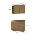 Ver imagem 3 de Armário de Cozinha Compacta Garrafeiro 100% Mdf 120cm Nogueira Celeste Kappesberg