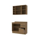 Ver imagem 4 de Armário de Cozinha Compacta Garrafeiro 100% Mdf 120cm Nogueira Celeste Kappesberg