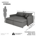 Ver imagem 3 de Sofá Cama Retrátil em Madeira Eucalipto e Bouclê 230cm Uruguai