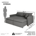 Ver imagem 3 de Sofá Cama Retrátil em Madeira Eucalipto e Bouclê 230cm Uruguai