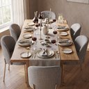 Ver imagem 5 de Cadeira Decorativa Sala de Jantar Elegance Base Champanhe Linho Cinza - Montanaris Decor