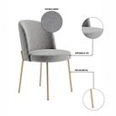 Ver imagem 4 de Cadeira Decorativa Sala de Jantar Elegance Base Champanhe Linho Cinza - Montanaris Decor