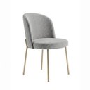 Ver imagem 1 de Cadeira Decorativa Sala de Jantar Elegance Base Champanhe Linho Cinza - Montanaris Decor