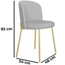 Ver imagem 3 de Cadeira Decorativa Sala de Jantar Elegance Base Champanhe Linho Cinza - Montanaris Decor
