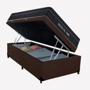 Ver imagem 1 de Cama Box Baú Solteiro Royal Air Suede com Colchão Molas Ensacadas Marrom