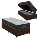 Ver imagem 2 de Cama Box Baú Solteiro Royal Air Suede com Colchão Molas Ensacadas Marrom
