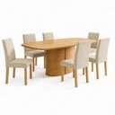 Ver imagem 3 de Conjunto Mesa de Jantar 6 Lugares MDF 180x90cm Diana e Espanha Cinamomo e Bege