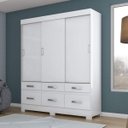 Ver imagem 1 de Guarda-Roupa Solteiro 3 Portas de Correr 6 Gavetas Briz