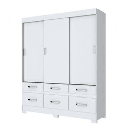 Guarda-Roupa Solteiro 3 Portas de Correr 6 Gavetas Briz - 3