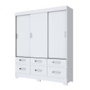 Ver imagem 3 de Guarda-Roupa Solteiro 3 Portas de Correr 6 Gavetas Briz