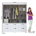 Ver imagem 4 de Guarda-Roupa Solteiro 3 Portas de Correr 6 Gavetas Briz