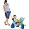 Triciclo Infantil Bandeirante Velobaby Reclinável - 2 em 1 - Pedal e Passeio com Aro - Azul Claro - 4