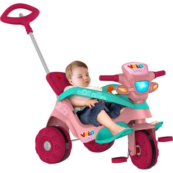 Triciclo Motoca Som E Pedais Velotrol Infantil Bandeirante