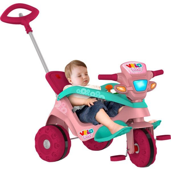 Triciclo Motoca Infantil Rosa Menina Princesa - Kepler em Promoção