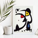 Ver imagem 1 de Quadro Decorativo Arte Abstrata Joan Miró 33x24cm:madeira Preta