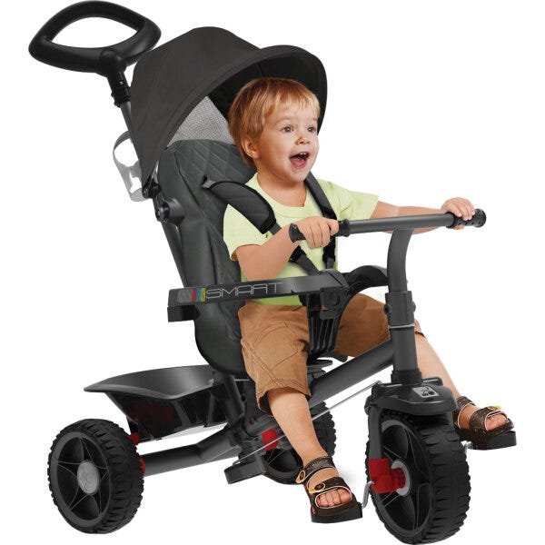 Triciclo Infantil Bandeirante Smart Comfort - 3 em 1 - Pedal e Passeio com Aro - Preto - 2