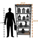 Ver imagem 3 de Estante Grande 5 Prateleiras Ferro e Madeira Estilo Industrial