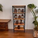 Ver imagem 2 de Estante Grande 5 Prateleiras Ferro e Madeira Estilo Industrial