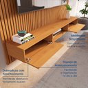 Ver imagem 4 de Painel Ripado para TV até 85 Polegadas 100% MDF 230,5CMX250CM Nicho Aloe Espresso Móveis