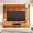 Ver imagem 1 de Painel  para TV até 85 Polegadas 100% MDF Ripado com Nicho 230x250cm Aloe CabeCasa MadeiraOriginals