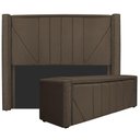Ver imagem 1 de Cabeceira E Baú Casal 140Cm p/Cama Box - Adj Decor Marrom