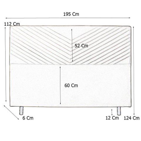 Cabeceira Cama Box King Viena 195 Cm Suede Cinza