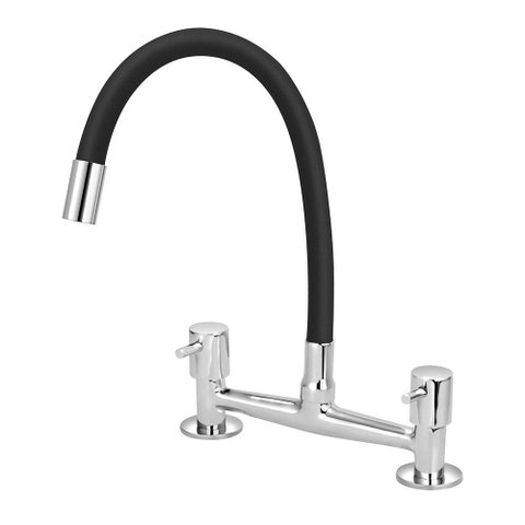 Torneira Misturador Gourmet Preto Flexível Cozinha Pia Mesa