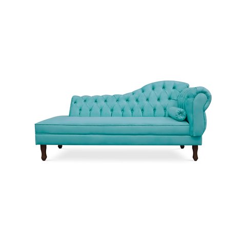 Divã Cancun 185 cm Esquerdo Azul Turquesa