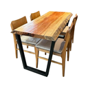 Ver imagem 2 de Mesa de Jantar Prancha em Madeira Maciça com Pé de Aço Galvanizado
