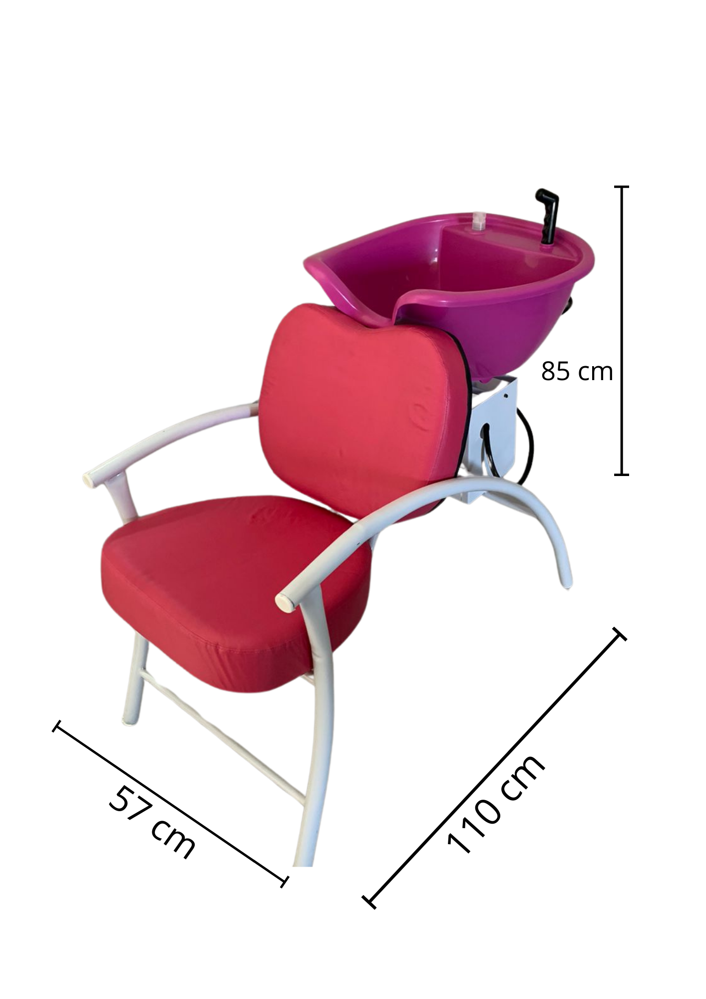 Lavatório Salão Rosa Suporte Braço + Carrinho Cabeleireira - 5