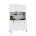 Ver imagem 2 de Kit de Cozinha Compacta 120cm em Aço Branco Retrô